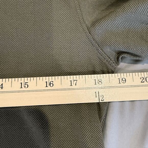Banana Republic Luxe Touch Polo Shirt Olive Herringbone Print Size Small - Picture 7 of 9